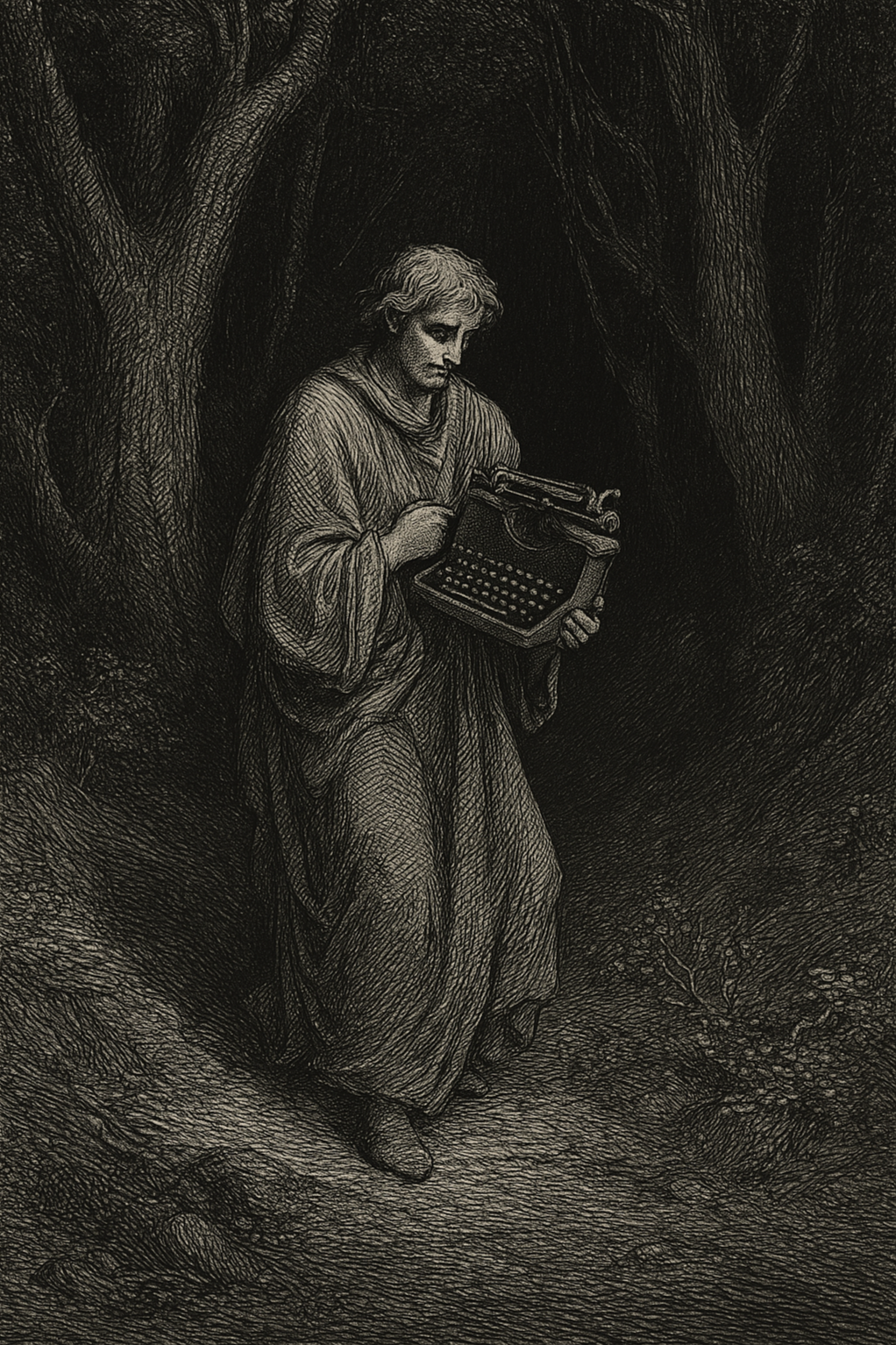 Lost in thought amidst the trees